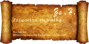 Zsigovits Hajnalka névjegykártya